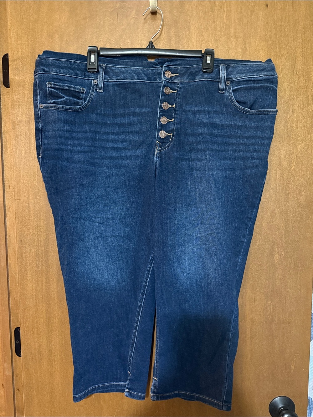Women’s Dark Blue High-Rise Button-Fly Jeans